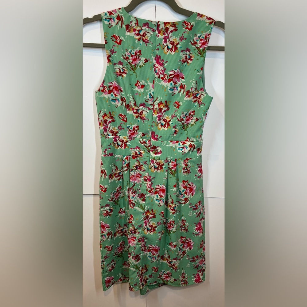 W118 by Walter Baker Mint Green Floral Fit & Flare Sleeveless Dress Size XS - Picture 4 of 7